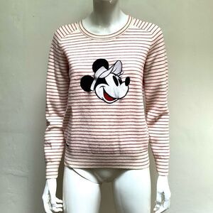 Disney Minnie Embroidery Interlock Sweater Vintage Lacoste collab crew neck